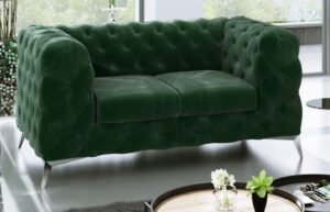 grøn velour sofa