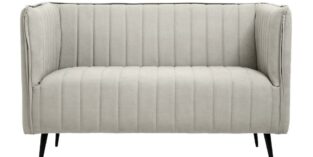 FAKIA sofa med betræk i ruskind - L126 cm - lys grå