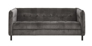 Sofa med betræk i velour - L192 cm - varm grå