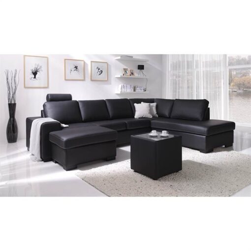 Atlanta U-sofa med open-end og chaiselong - 100% luksus læder - Flere varianter