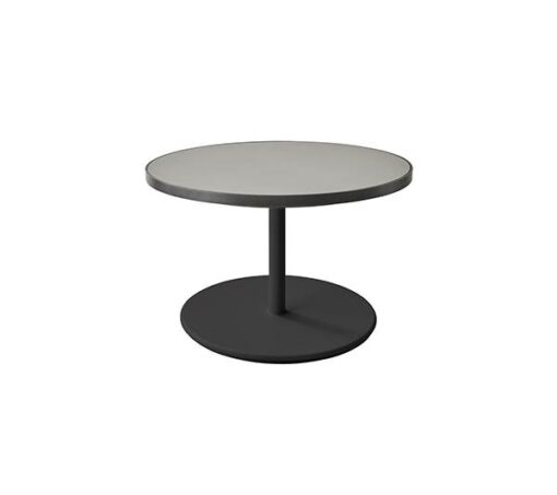 Cane-Line Go sofabord, Ø75 cm - Lavagrå/ keramik grå