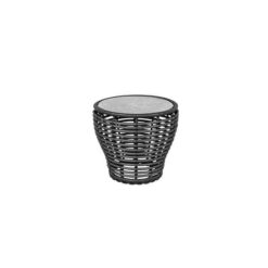 Cane-line Basket sofabord - Lille - Stel: grafit Bordplade: grå