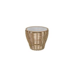 Cane-line Basket sofabord - Lille - Stel: natur Bordplade: grå