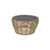 Cane-line Basket sofabord - Mellem - Stel: Natur Bordplade: sort