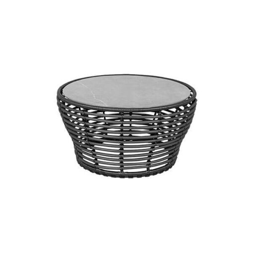 Cane-line Basket sofabord - Mellem - Stel: grafit Bordplade: grå