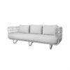Cane-line Nest 3 pers. sofa - Hvid med hvide hynder