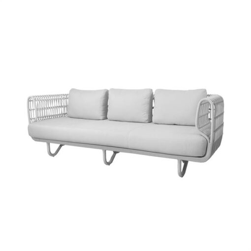Cane-line Nest 3 pers. sofa - Hvid med hvide hynder