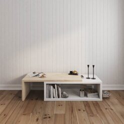 Sofabord - hvid/hvidvasket eg - B:120 cm