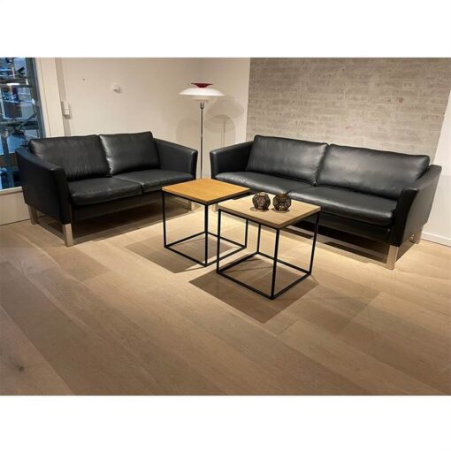 Stouby Ace sofa 2+3 pers. med sort semianilin læder