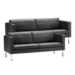 Stouby Bace sofa 2+3 pers. med sort læder