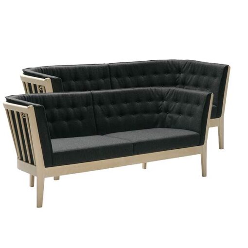 Stouby Maria sofa 2+3 pers. i bøg med sort MainLine stof