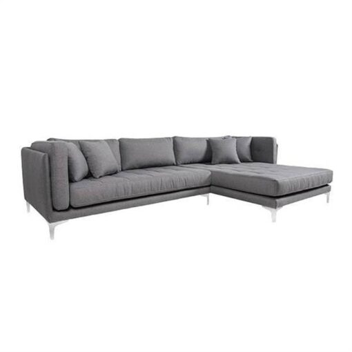 Tampa sofa XL med chaiselong - Højrevendt i lysegrå med stålben