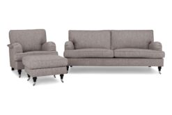 Howard Classic Sofagruppe (3,5 Pers. Sofa, Lænestol Og Puf), Lysebrun