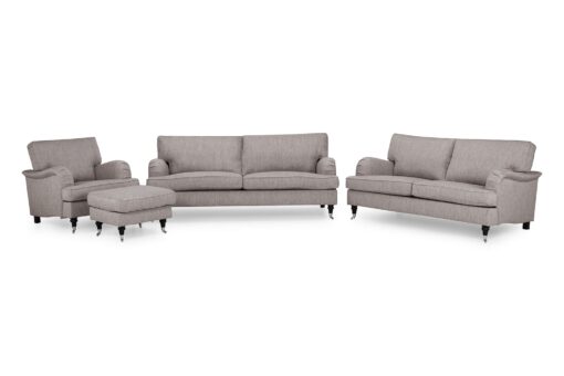 Howard Classic Sofagruppe (3,5+3 Pers. Sofa, Lænestol Og Puf), Lysebrun