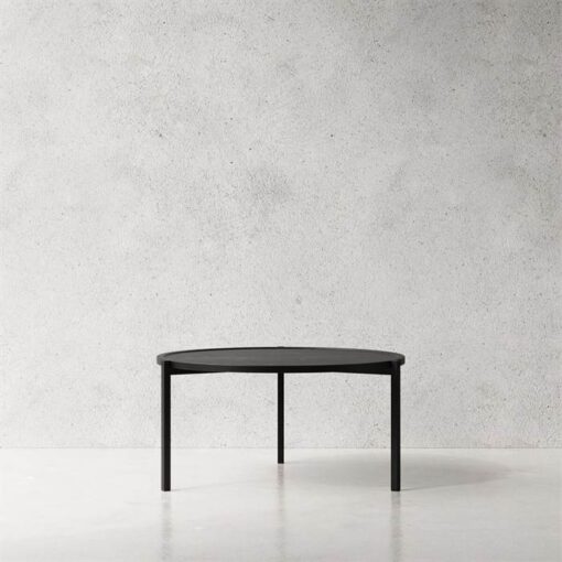 Nichba Coffee Table - Ø90 cm - Ask og pulverlakeret stål