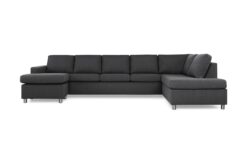 Crazy U-sofa M. Chaiselong, Mørkegrå (Højrevendt)