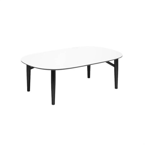 Thomsen Furniture - Katrine sofabord - Oval - 68x128 cm - Mørkegrå stenlook