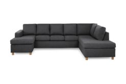 Crazy U-sofa Xl M. Chaiselong, Mørkegrå (Højrevendt)