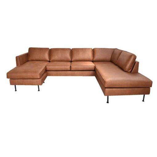 Thy sofa m. chaiselong og open-end - 305 x 210 cm. - Kentucky brun - Venstrevendt