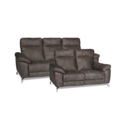 FurnHouse Selesta sofasæt i brunt stof - 2 + 3 pers.
