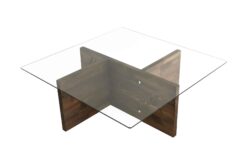 Walkum Sofabord, Glas/valnød
