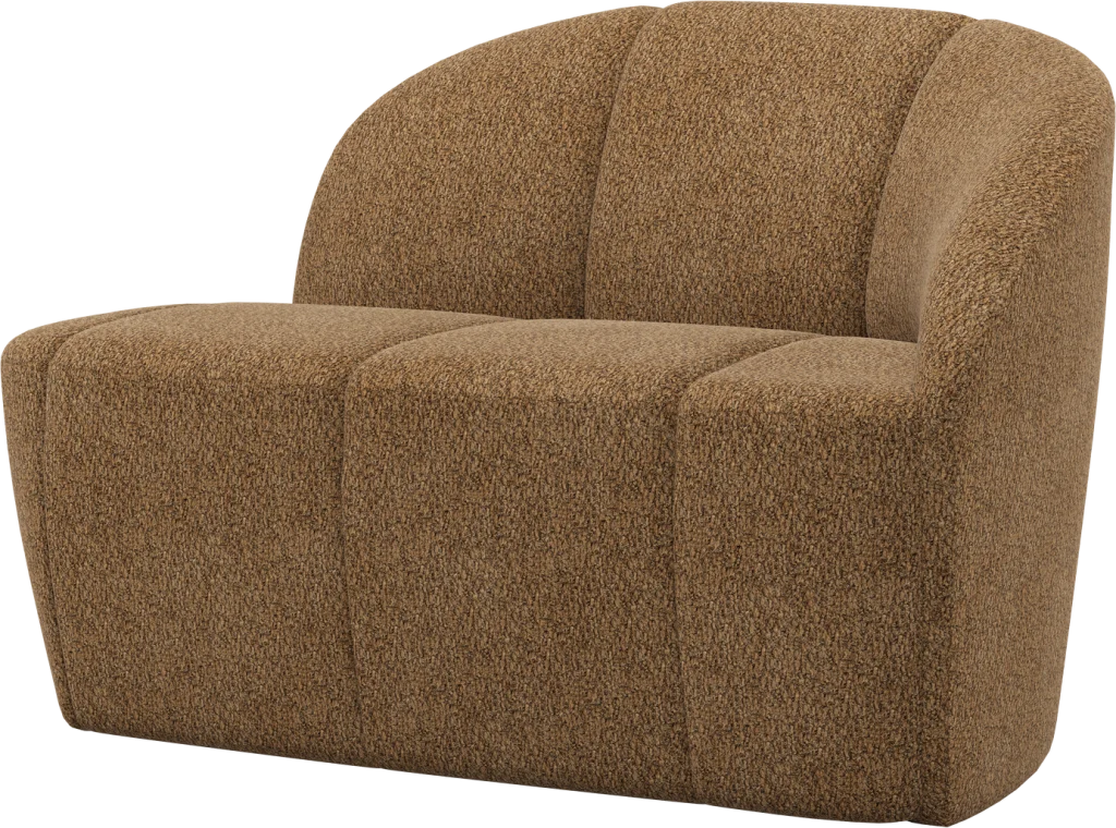 2-personers modulsofa loveseat WOOOD Mojo honninggul chenille Valley XL, højre modul, H73 B112 D77 cm