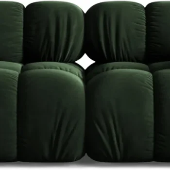 2-personers sofa Micadoni Bellis, flaskegrøn Venus-velour, modulopbygget, B188 cm