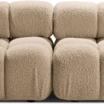 2-personers sofa Micadoni Bellis, sand bouclé, modulbar, slidstærkt Rolf 2-stof