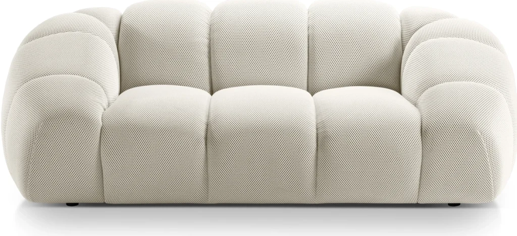 2-personers sofa Micadoni Diana Sonic 23 3D-stof, lys beige, B214 cm