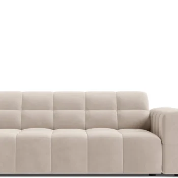 2-personers sofa Micadoni Jennifer, lys beige velour Venus, B178 D102 H78 cm, Cleanaboo Easy Clean Petproof, sorte plastben
