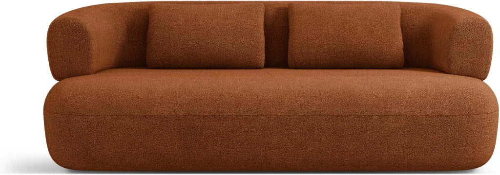 2-personers sofa Micadoni Jenny, teglrød bouclé-stof, genanvendt polyester, B178 cm