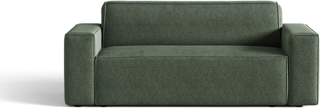 2-personers sofa Micadoni Jodie, mosgrøn Liberty strukturstof, skumfyld, B175 x D99 x H77 cm