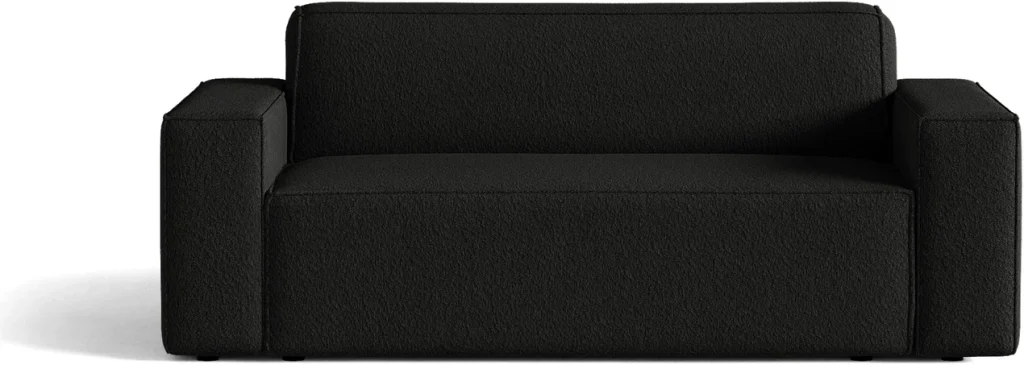 2-personers sofa Micadoni Jodie, sort bouclé 175x99 cm, Oeko-Tex certificeret