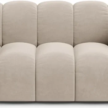 2-personers sofa Micadoni Lupine beige velour 200 cm