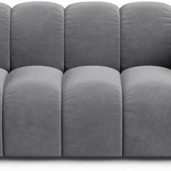 2-personers sofa Micadoni Lupine grå velour 200 x 95 x 70 cm