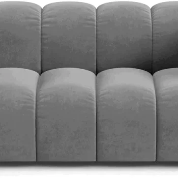 2-personers sofa Micadoni Lupine lys grå Venus-velour 170 cm kæledyrsvenlig Cleanaboo sorte ben