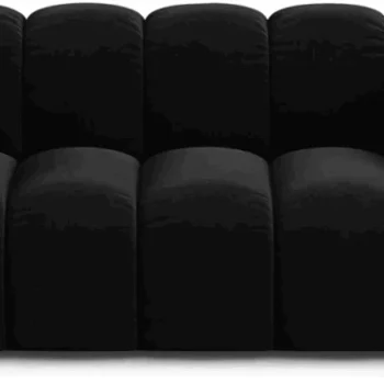 2-personers sofa Micadoni Lupine - sort velour 200 cm, kæledyrsvenlig & Easy Clean