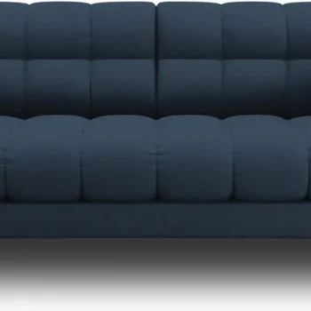 2-personers sofa Micadoni Mamaia, blå meleret Neve 77 strukturstof, metalben, kompakt 152 cm