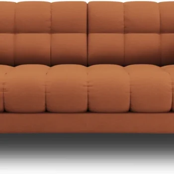 2-personers sofa Micadoni Mamaia teglrød, strukturstof Neve, metalben, B152×D96×H75 cm