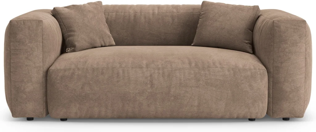 2-personers sofa Micadoni Martina - mørk beige velour, 200x106x75 cm, OEKO-TEX