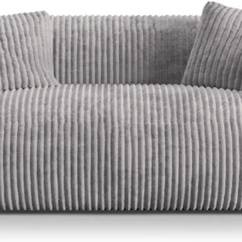 2-personers sofa Micadoni Martina ribvelour Tilia 86 lysgrå 200 cm