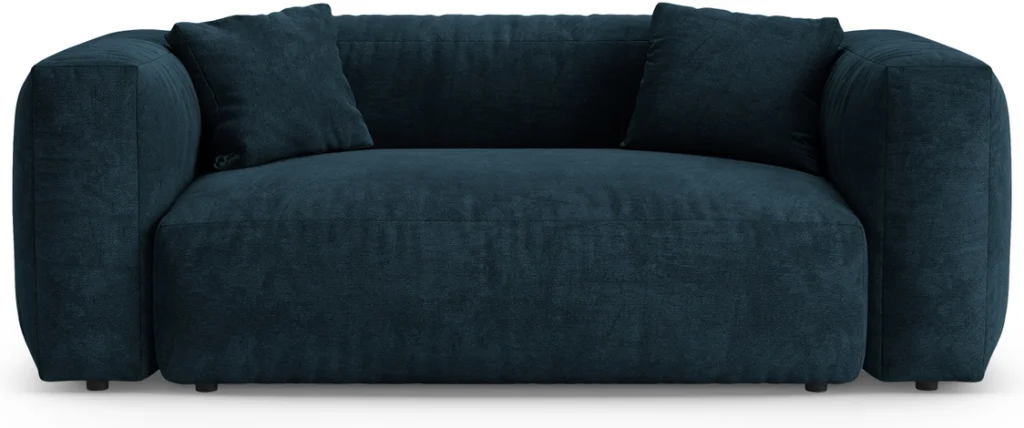 2-personers sofa Micadoni Martina, velour, dyb petrol, 200×106 cm, sædebredde 140 cm