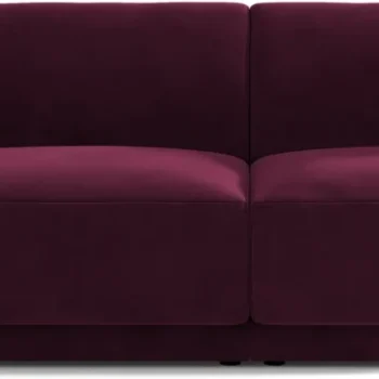 2-personers sofa Micadoni Miley - bordeaux velour 180 cm, Venus-velour, Easy Clean, Petproof