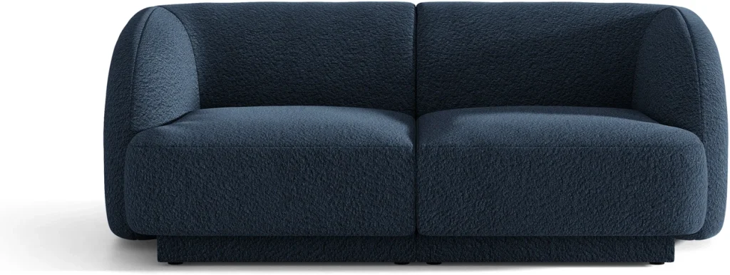 2-personers sofa Micadoni Miley, bouclé mørkeblå, 180 cm - kompakt sofa til stue