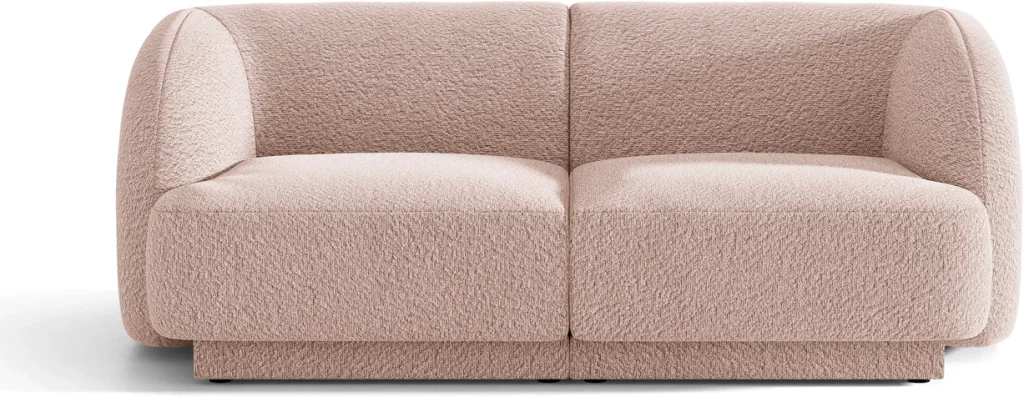 2-personers sofa Micadoni Miley bouclé-stof pudderrosa 180 cm