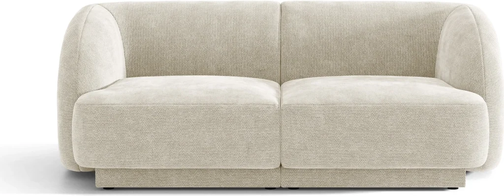 2-personers sofa Micadoni Miley - chenillestof Eden 2 Pearl, lys beige, B180 cm