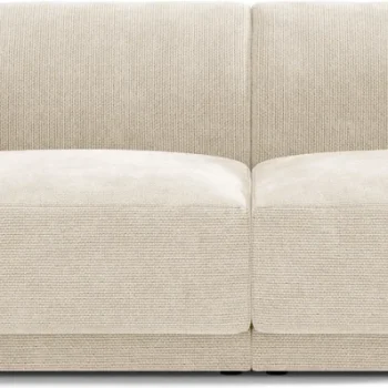 2-personers sofa Micadoni Miley - elfenben chenille, 180 cm bred, komfortabelt skumfyld, sorte ben