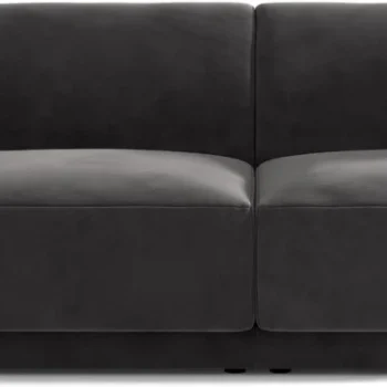 2-personers sofa Micadoni Miley grå velour 180 cm