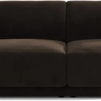 2-personers sofa Micadoni Miley mørkebrun velour 180x90 cm