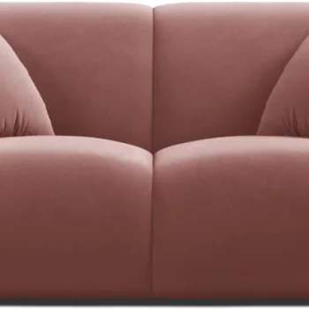 2-personers sofa Micadoni Molino, flamingorosa Casino velour, slidstærk pletafvisende, B170 D100 H72 cm